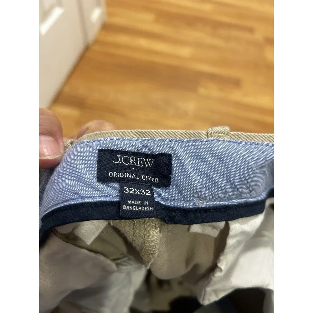 J Crew Flex Straight Chino Pants Mens 32 x 32 Khaki Stretch Business Casual